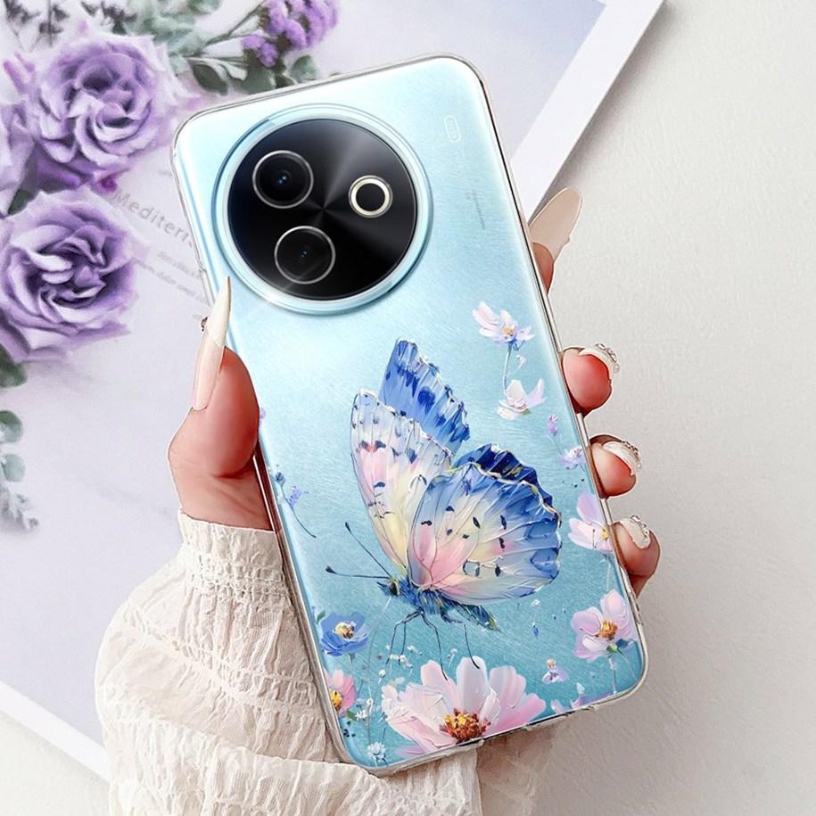 Hülle Für Vivo Y39 Y300i 5G Cover V2436 V2444A Neue Mode Blume Schmetterling Weiches Silikon Klare Hülle Für VivoY39 VivoY300i Funda