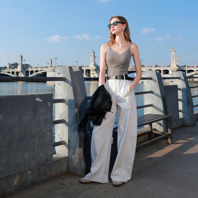 Sancai 2025 Autumn V-Neck Camisole with Built-in Bra S