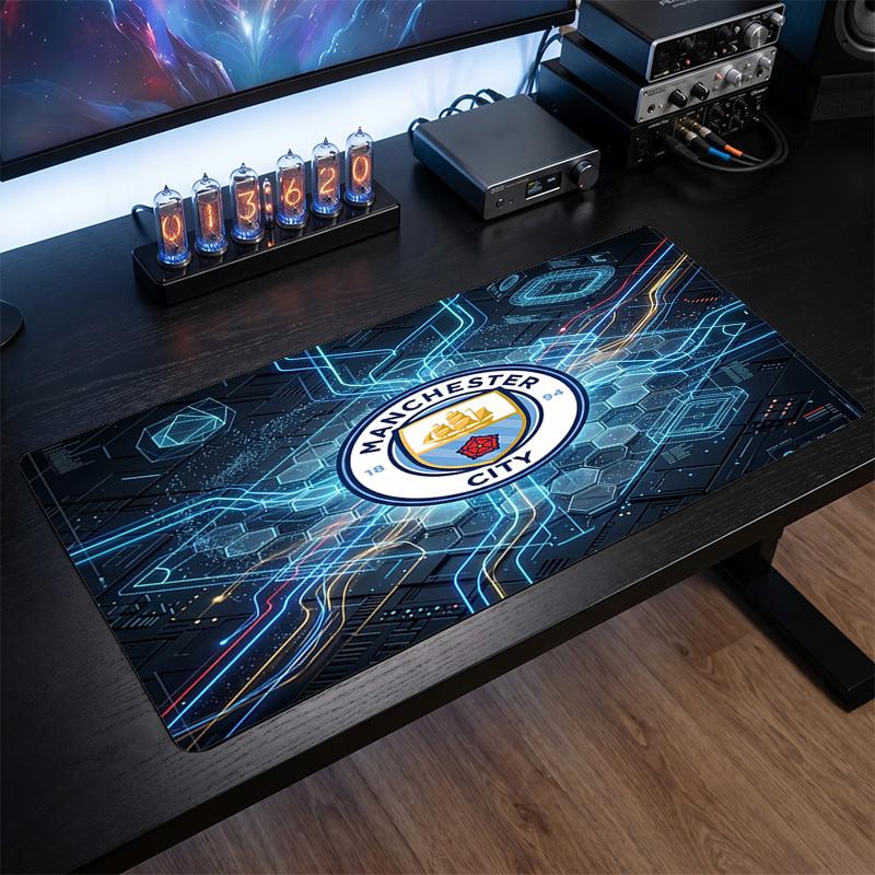 Tappetino per Mouse Grande Stampato Manchester City, Tappetino Morbido in Gomma Antiscivolo per Scrivania da Gioco per Ufficio Laptop Computer Decorazione