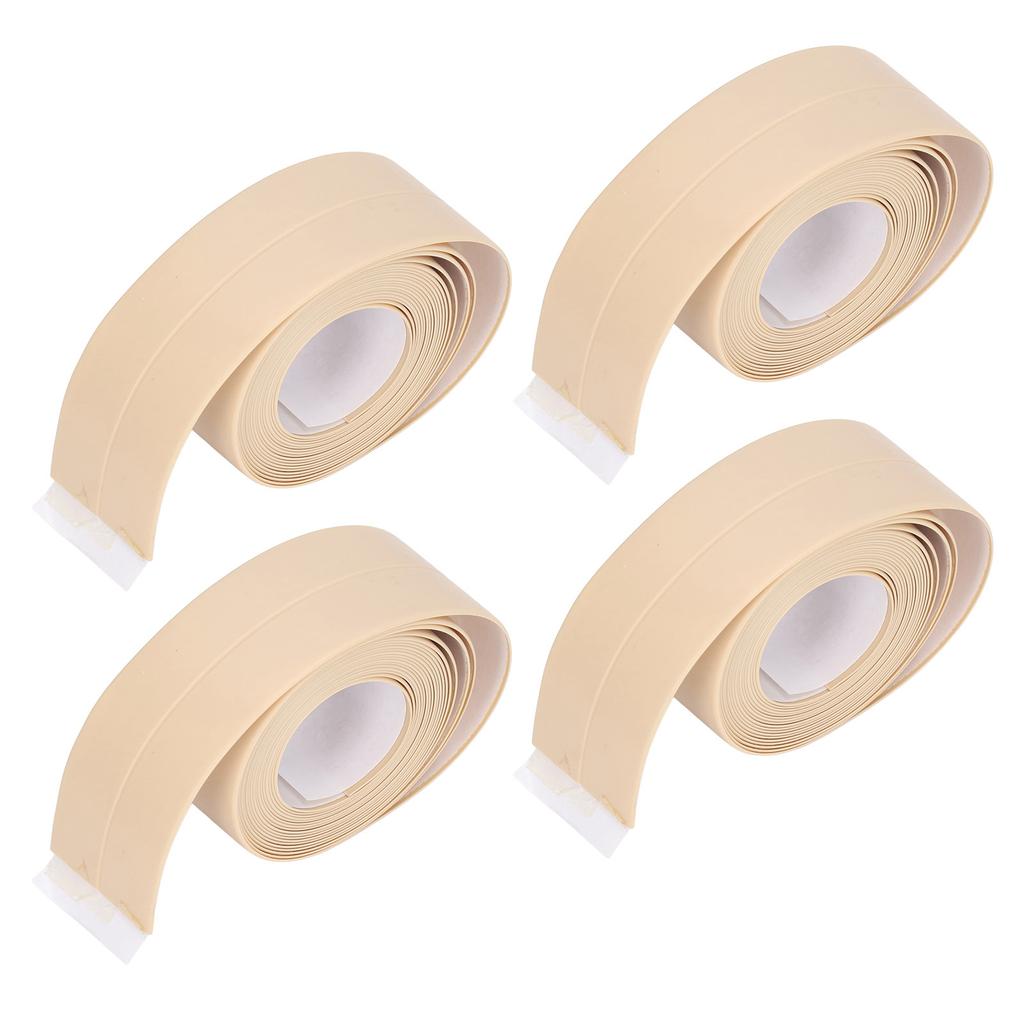 4Pcs Kitchen Sealant Strip PVC Waterproof Self Adhesive Sealing Tape for Bathroom Sink