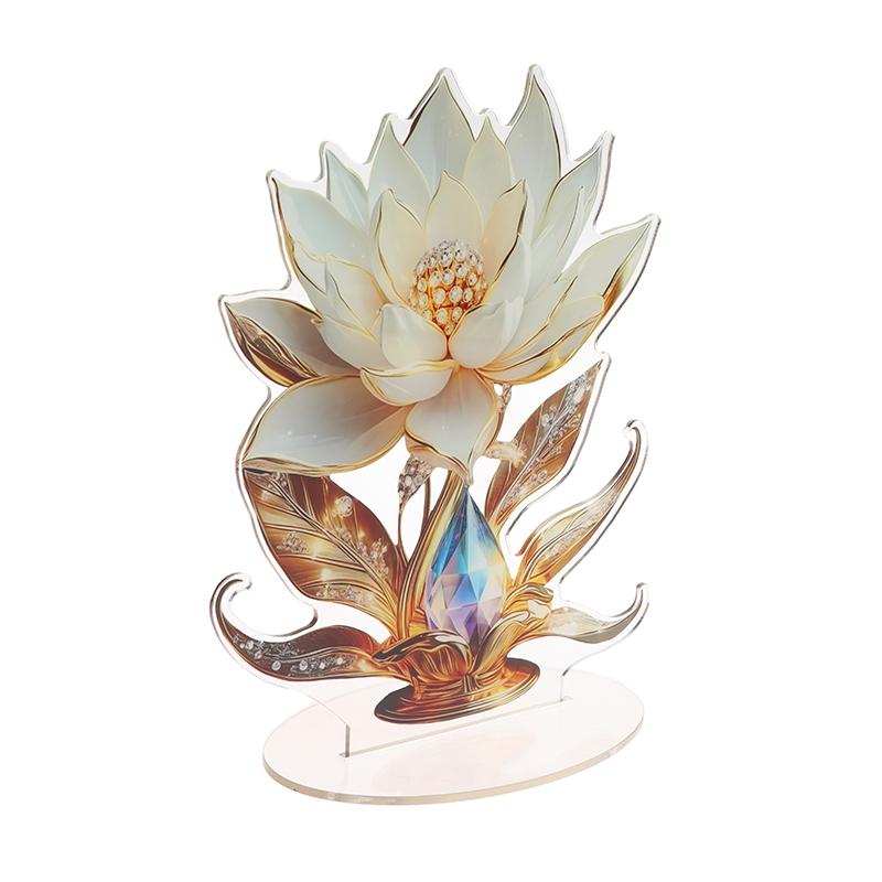 Flower Plaque Standee Ornament Lightweight Display With Stand Base Acrylic Plaque Sign Tabletop Sign For Party Supplies Desk