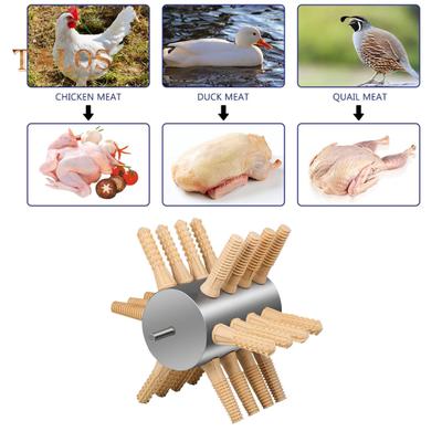 מכונת מריטת עופות מפלדת אל חלד מלטפת נוצות עם אצבעות גומי, כלי קל ובטיחותי להורדת עופות
