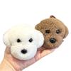 Porte-clés Chiot en Laine Véritable: Peluche ours en peluche Bichon Ornement de sac Cadeau