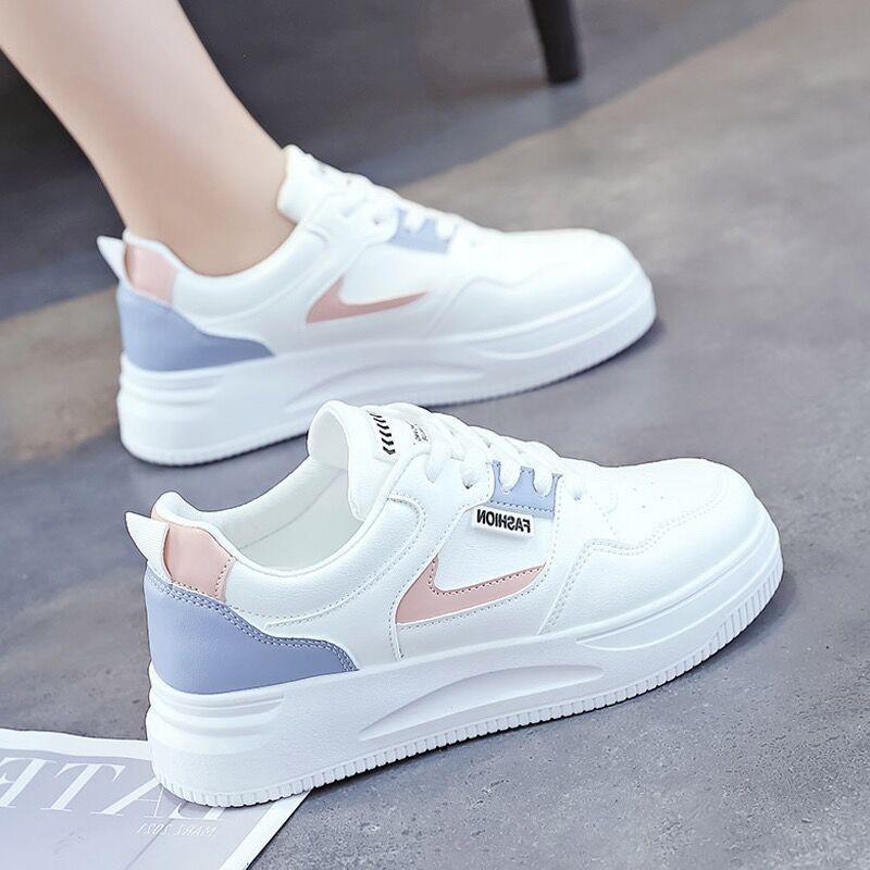 New Women's Shoes Versatile Korean Version Casual Shoes Board Shoes Round Head White Shoes 2025 Platform Sports Shoes Board Shoes Women