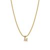 Rhinestone Inlaid French Court Style Snake Bone Collared Pendant with 26 European American Letters
