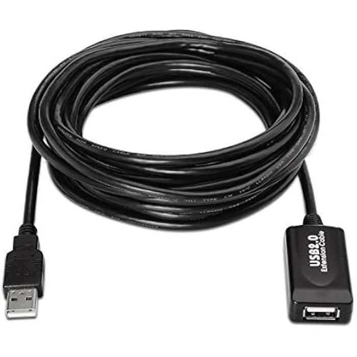 AISENS A101 – 0019 – Câble Extension Rallonge USB 2.0 avec amplificateur (10 m, chipset avancé) Couleur Noir