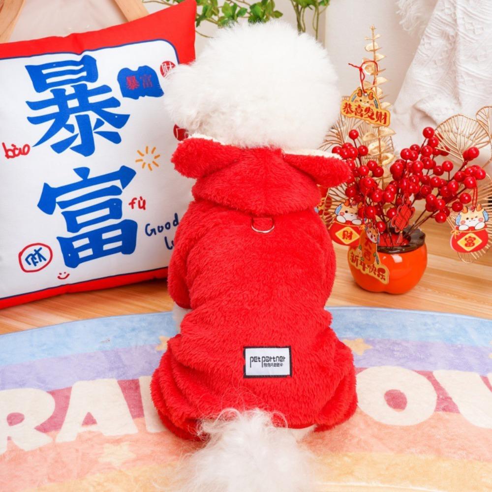 

Comfortable Dogs Jumpsuit Soft Winter Dog Clothing Dog Four Legged Overalls for Dogs Puppy Cats XL червоний