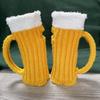 Luvas de Tricô de Lã 3D Caneca de Cerveja Amarelas Luvas Quentes Novas Luvas de Copo de Cerveja Outono e Inverno