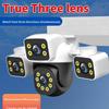 True Triple-Lens HD WiFi PTZ Surveillance Camera with Night Vision and Full Color for Indoor/Outdoor Use