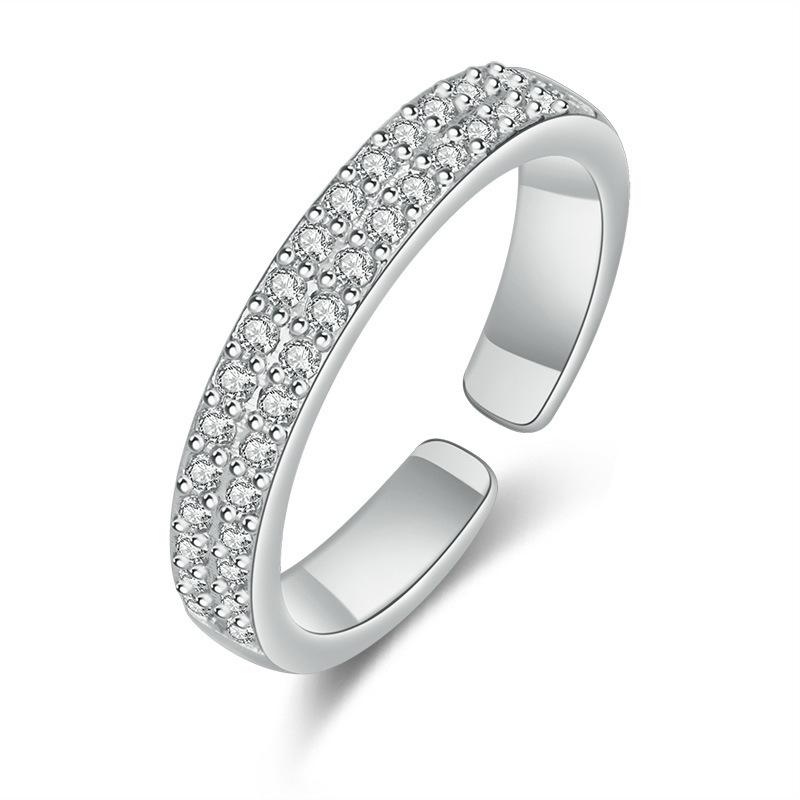 Inlaid Cubic Zirconia Wheel of Fortune Adjustable Ring - Elegant Jewelry for Women