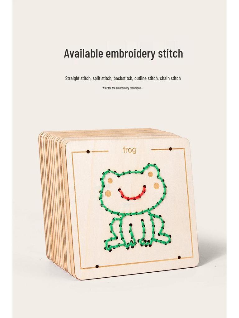 Children's Embroidery and Threading Wooden Toy - DIY Educational Set for Kindergarten