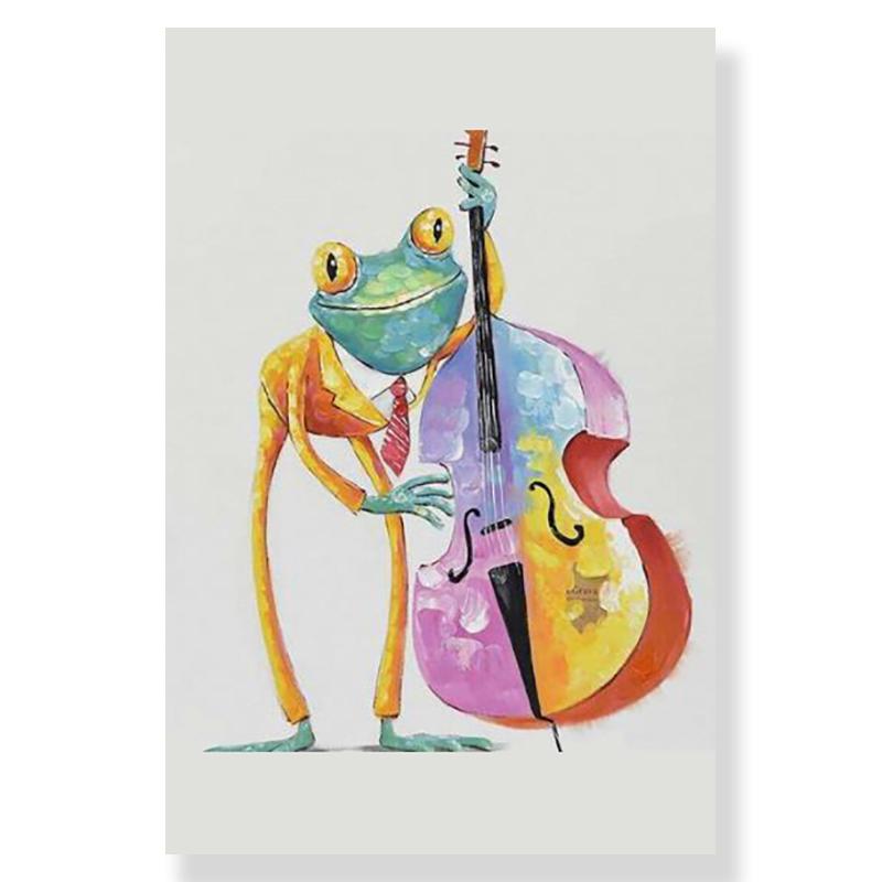 Cute Frog Graffiti Art Canvas Paintings Abstract Animals Posters and Prints on Canvas Wall Art Picture for Living Room Decor
