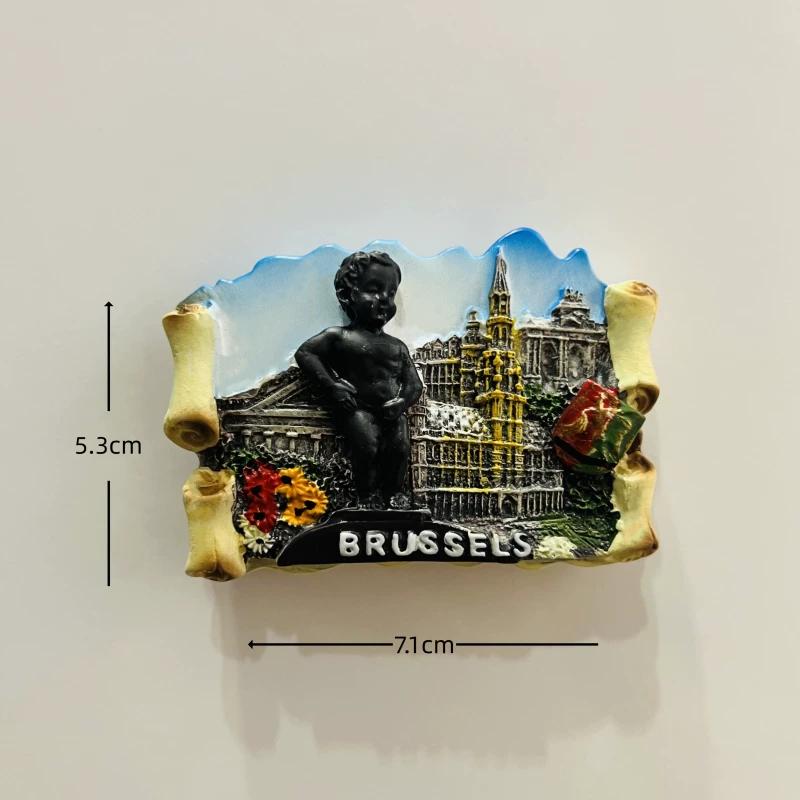 Belgium Brussels Antwerp Resin Fridge Magnet Stickers Travel Souvenir Gift Landscape Refrigerator Magnet Home Kitchen Decor