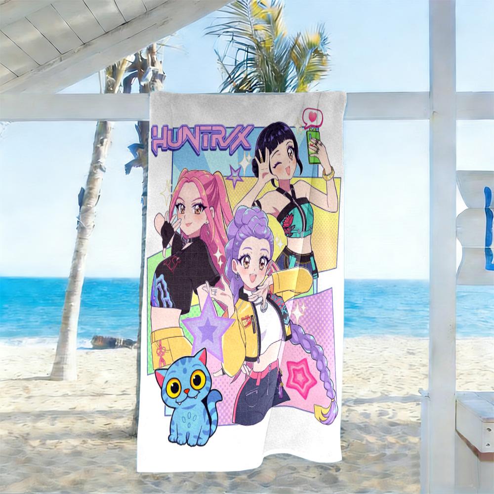 Huntrix Valeria Adventure Beach Towel Quick-Dry Soft Microfiber Comfortable Lightweight