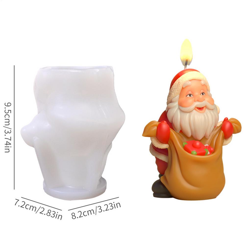 3D Santa Claus Christmas Candle Mold DIY Handmade Silicone Mold Christmas Gift Box Decoration For Soap Candle Resin Wax Candy