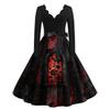 Women's Printed Maxi Dress for Halloween Theme Party, Costume Events and Night Out