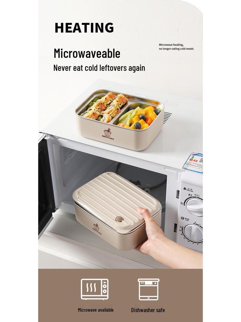 Large Capacity Microwaveable Stainless Steel Bento Lunch Box with Free Shipping