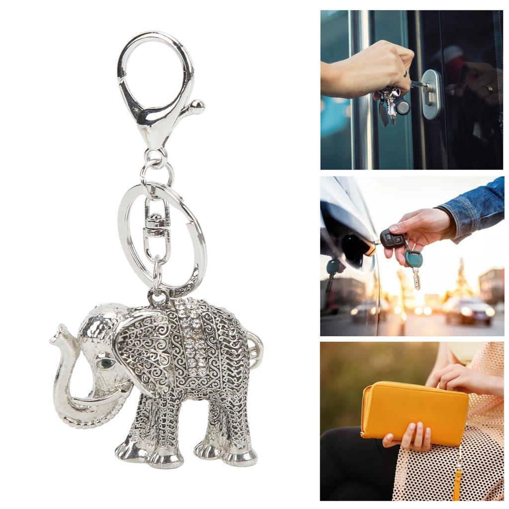 Elephant Keychain Electroplate Retro Keychain Good Luck Environmental Friendly Elephant Key Chain Cute Keychain for Birthday