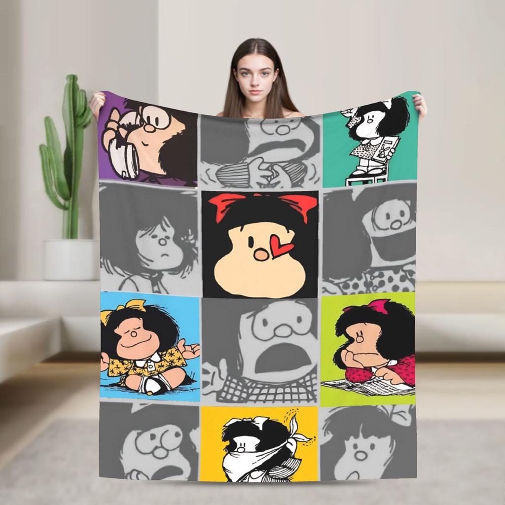Mafaldas Cartoon Blanket Decorative Flannel Throw Blanket For Couch Bed Soft Design Quality Bedspread Birthday Present 013