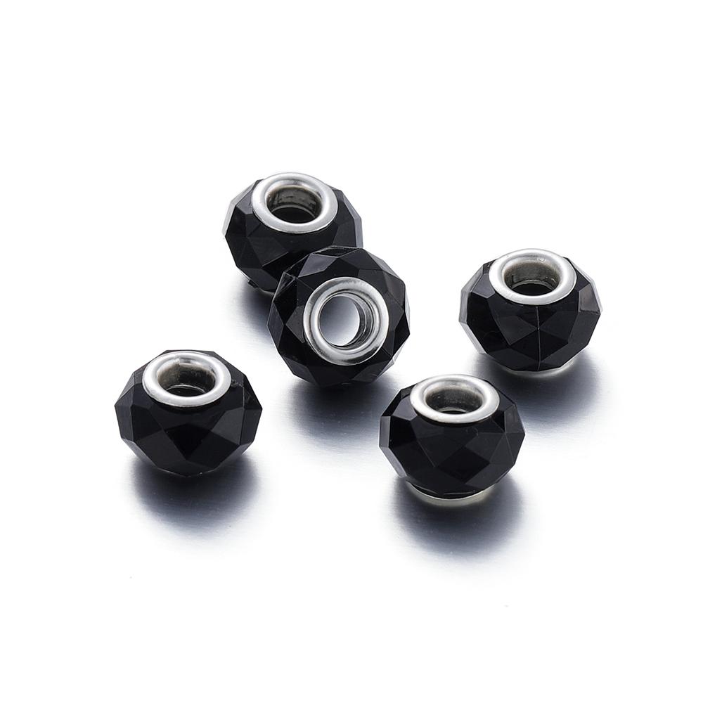 5Pcs 9-14mm Big Hole Halo Dyein Round Plastic Acrylic ABS Lmitation Pearl Beads Charm Loose Counter Jewelry Findings Making