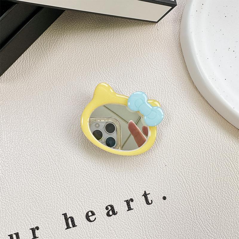 Bow Cat Mirror Mobile Phone Airbag Bracket Wind Makeup Mirror Paste Magnetic Magsafe Creative