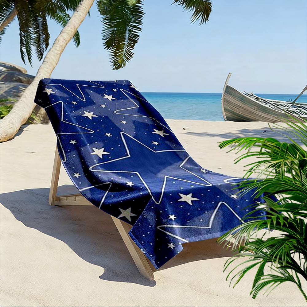 Blue Starry Pattern Beach Towel Beach towel quick-drying for travel outdoor sports jogging beach and swimming