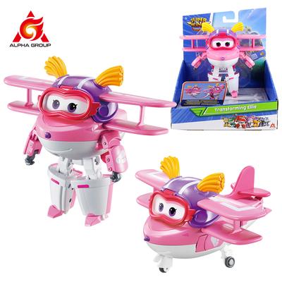Super Wings 5 Inches Transforming Ellie Transforms from Airplane To Robot In 10 Steps Deformation Anime Action Figures Kid Toys