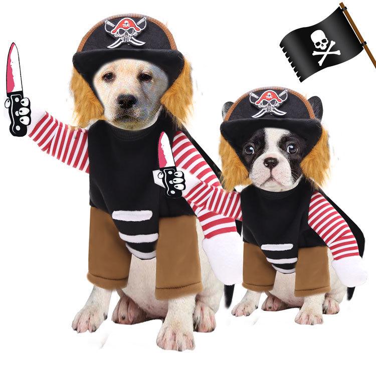 Medium and Large Dog Pirate Transformation Funny Pet Dog Dog Cat Golden Retriever Magic Fight Clothes Halloween Clothing Supplies