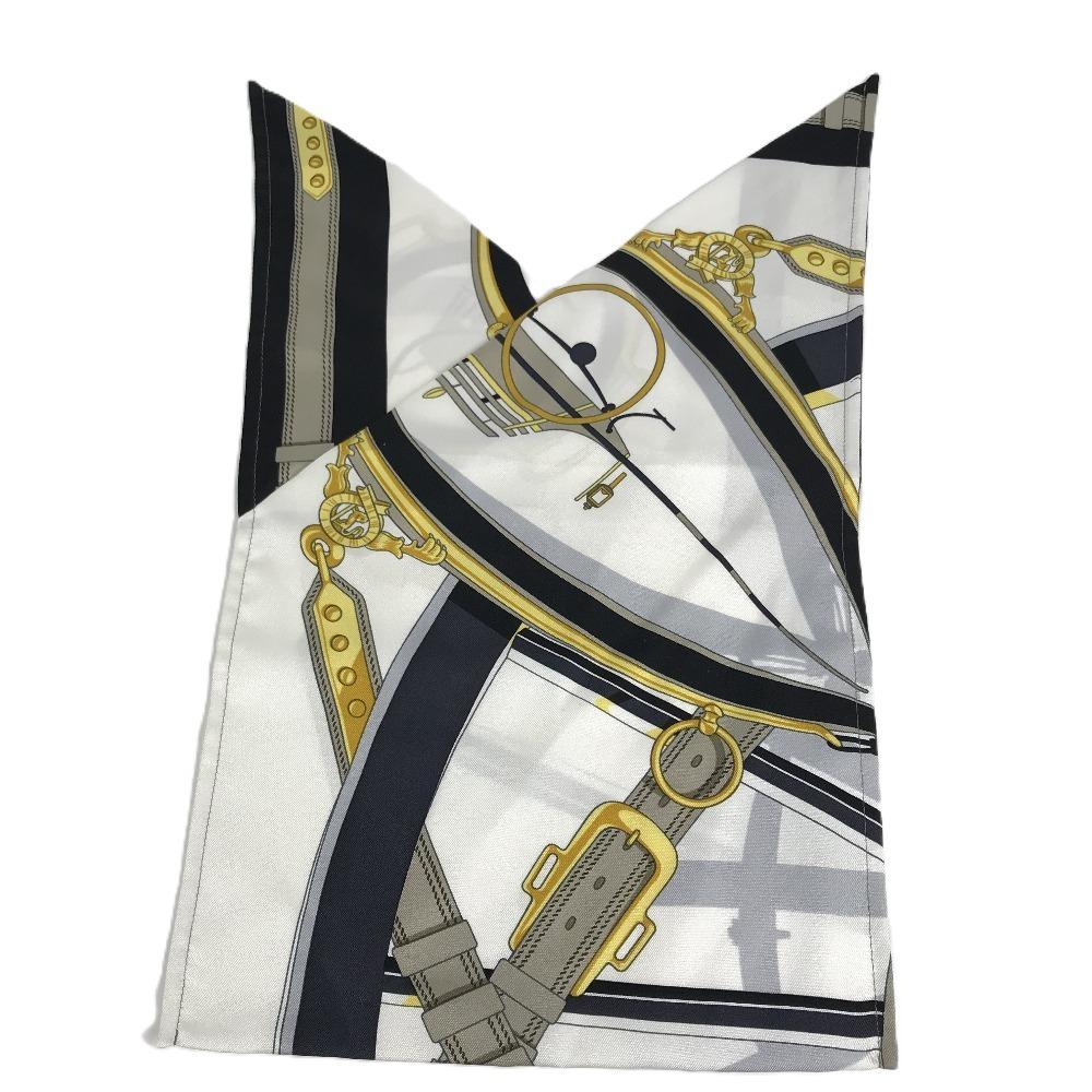 Hermes Petit H Tea Ash Furoshiki PM Pouch Bag Furoshiki Hand Bag