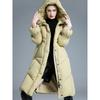 European down jackets for women's new high-end fashion over the knee hooded long thickened winter popular coat tide