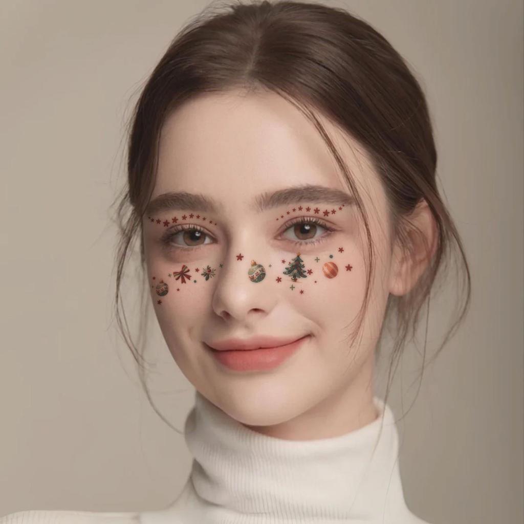 Christmas Makeup Face Sticker Cute Sweet Creative Blush Temporary Tattoo Sticker