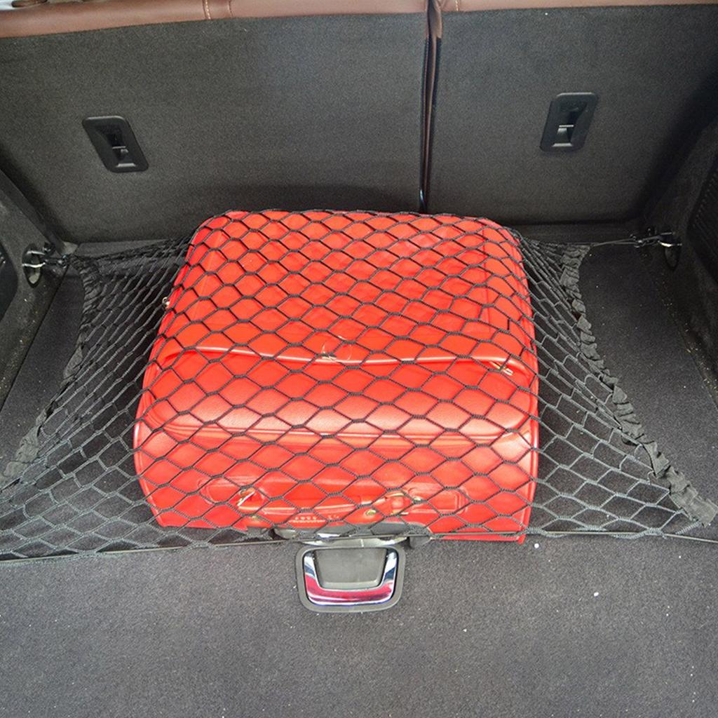 Auto Rear Trunk Stretchable Cargo Net Organizer Mesh Multiple Purpose Storage Luggage Net with Hook for Vehicles Pickup