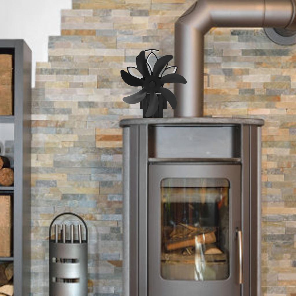 Wood Stove Fan Heat Powered Fireplace Fan 7 Blades for Wood Burning Stove Log Wall Mount Freestanding