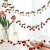 Festive Cherry Felt Balls String Lights Suitable for Photo Backdrops, Restaurants, Offices, Shops for Kid Room, Shower