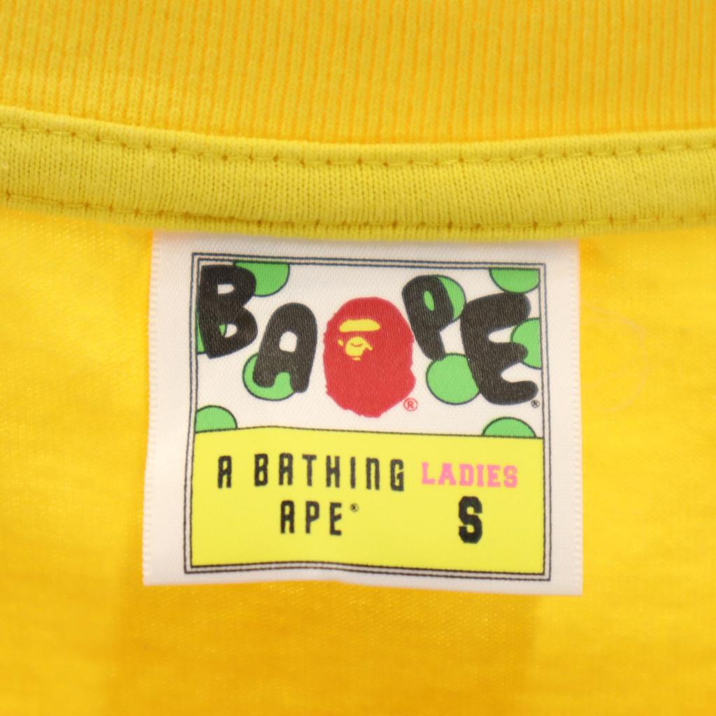 A BATHING APE BABY MILO Short sleeve T-shirt S Yellow Women Used