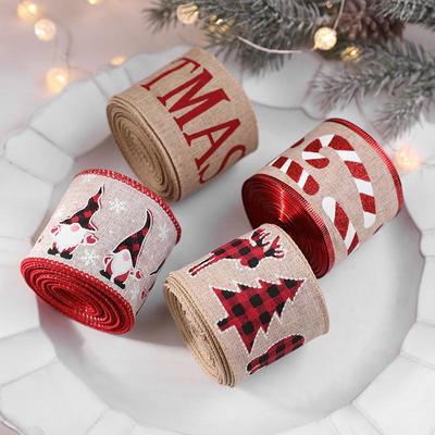 In Stock: New Christmas Bow Ribbon - Imitation Hemp Holiday Decoration Supplies