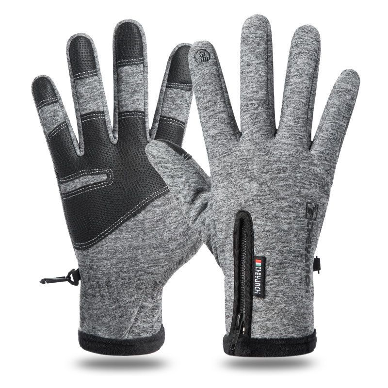 

Outdoor Mountain Bike Waterproof Fleece-Lined Women s Cycling Gloves Q9063 outdoor Cycling full finger Gray L