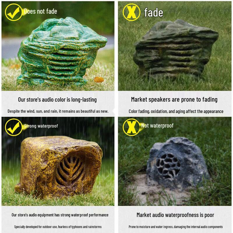 QIASHENG Outdoor Waterproof Stone Garden Speaker CN plug (adapter included) (CN version)