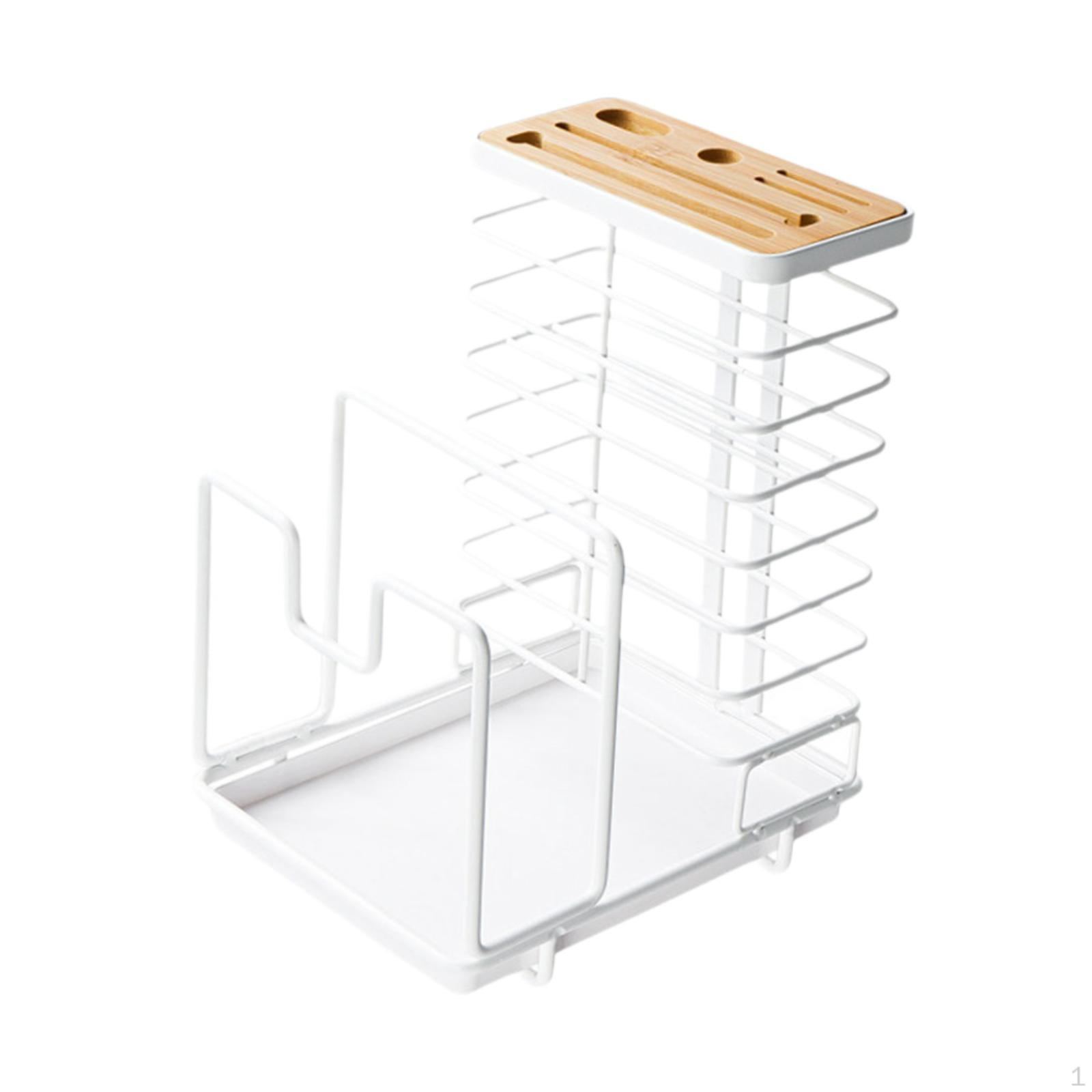 

Кухонная стойка-органайзер, полка, держатель для столовых приборов, практичная разделочная доска, кухонные принадлежности белый