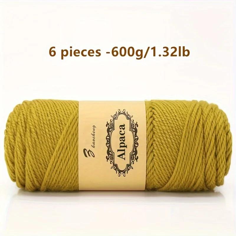 6 Pcs Premium Soft & Durable Alpaca Blend Yarn Worsted Weight, Perfect for Knitting Sweaters Assorted Colors
