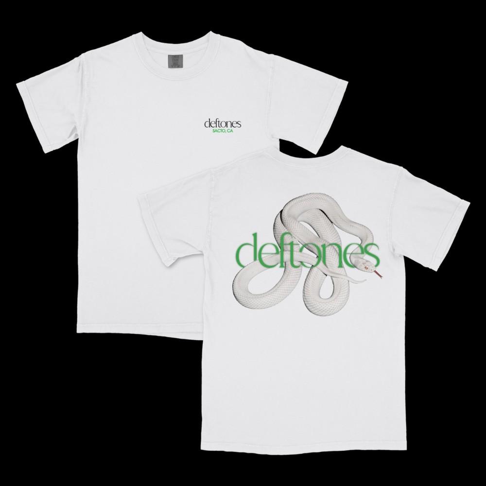 

Deftones В Сакраменто, Калифорния Белая футболка с переплетающейся змеей Размеры S-5XL Comfort Colors Унисекс футболка XL