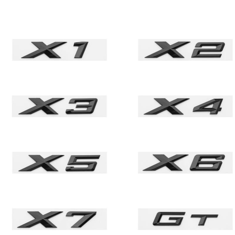 ABO1 Car Emblem Sticker 3D ABS Glossy Black XDrive18i 20i 23i 25i 28i 30i 35i 40i 45i 50i 55i For BMW X1 X2 X3 X4 X5 X6 X7 GT