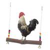 Natural Wood Handmade Pet Chicken Cage Hanging Swing Toy For Hens Cock Macaw Chew Training Toys SuppliesChicken Swing