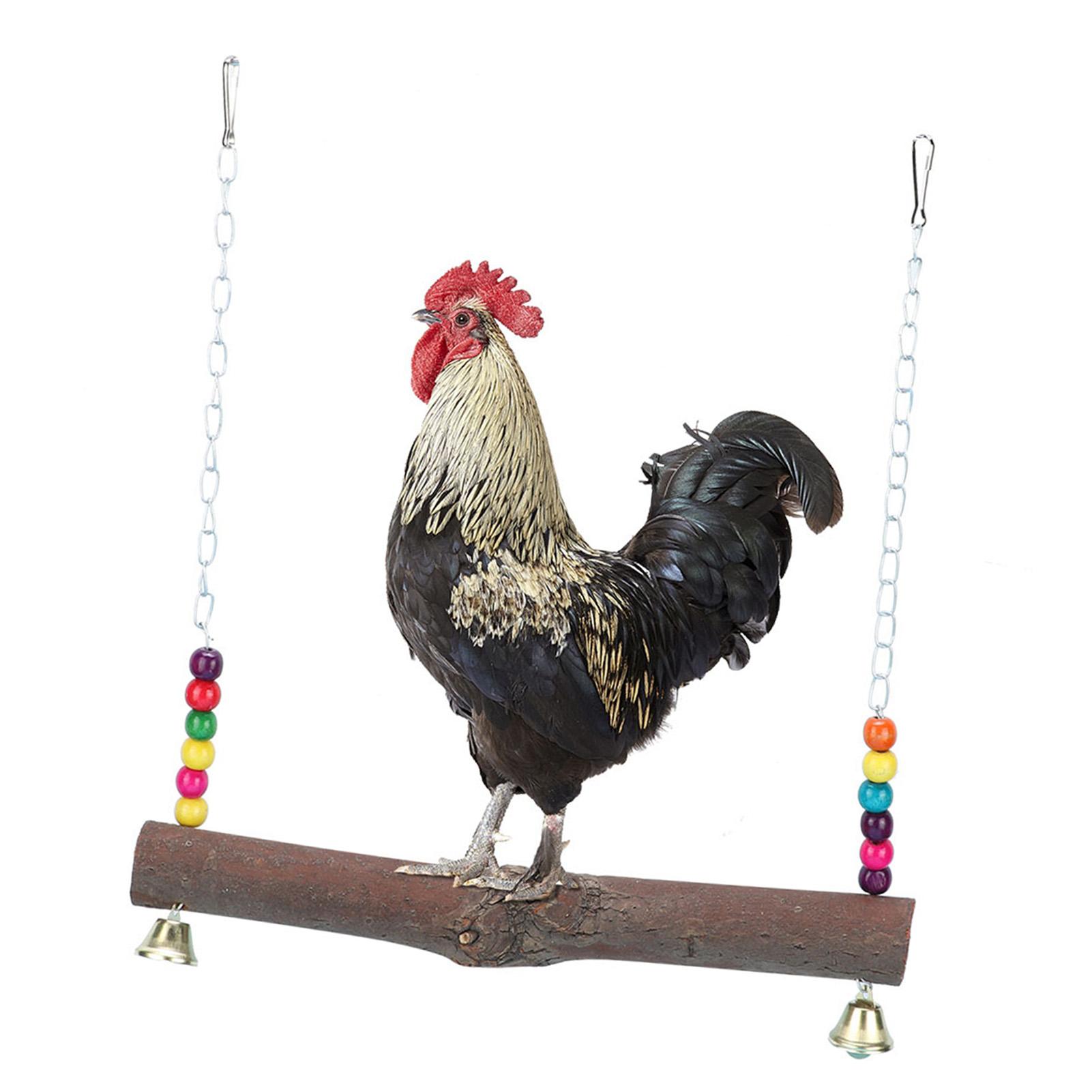 

Natural Wood Handmade Pet Chicken Cage Hanging Swing Toy For Hens Cock Macaw Chew Training Toys SuppliesChicken Swing