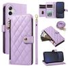 For Samsung Galaxy S24 FE Wallet Case with Straps,Rhombus Leather Stand Phone Cover