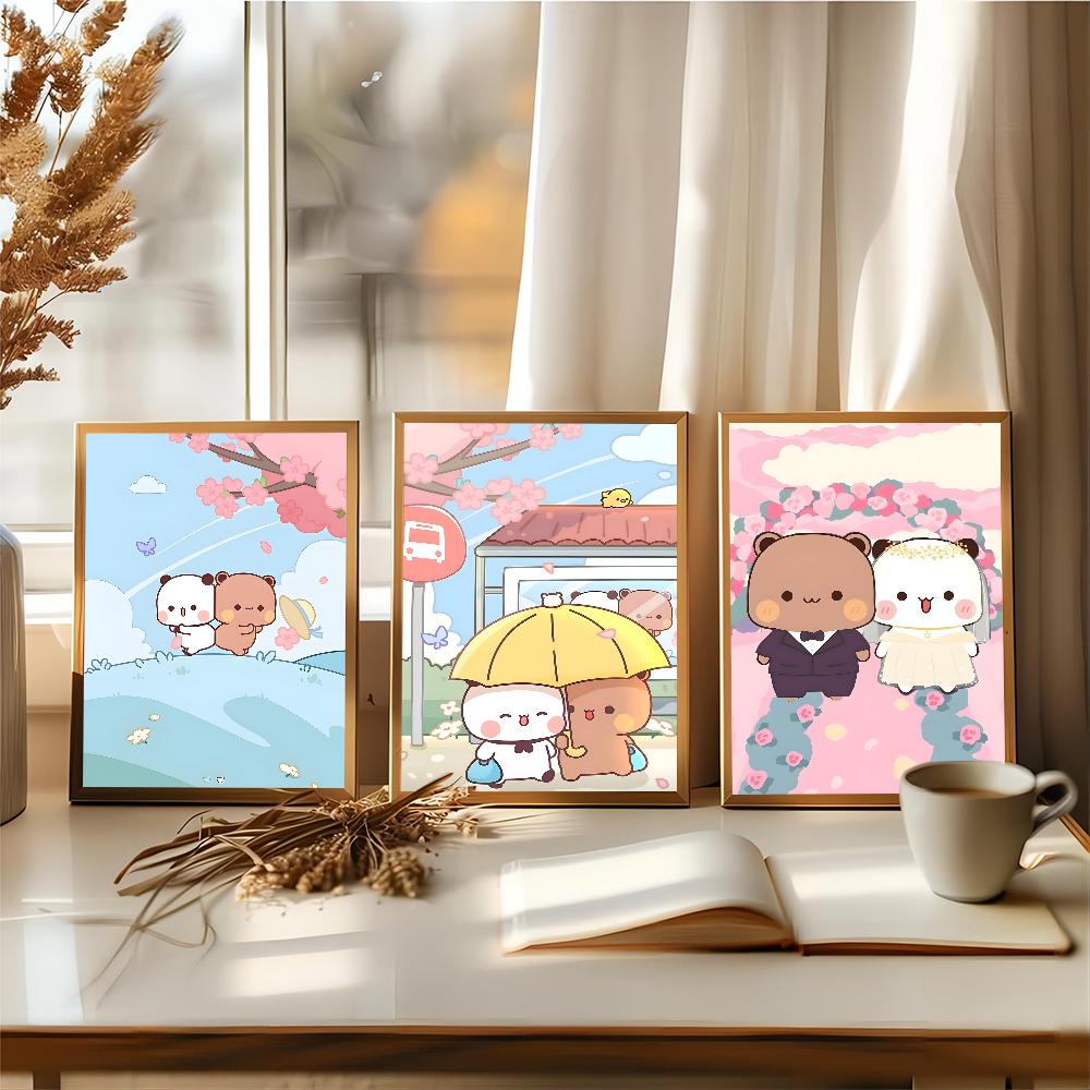 BuBu DuDu Cartoon Vintage Poster Klebende Retro Kraftpapier Aufkleber DIY Zimmer Bar Café Kawaii Raumdeko