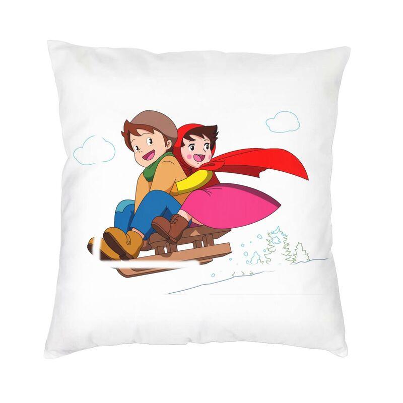 Heidi And Clara Cushion Cover Doublesided 3D Printing Alps Mountain Girl Throw Pillow Case for Sofa Pillowcase Home Decoration