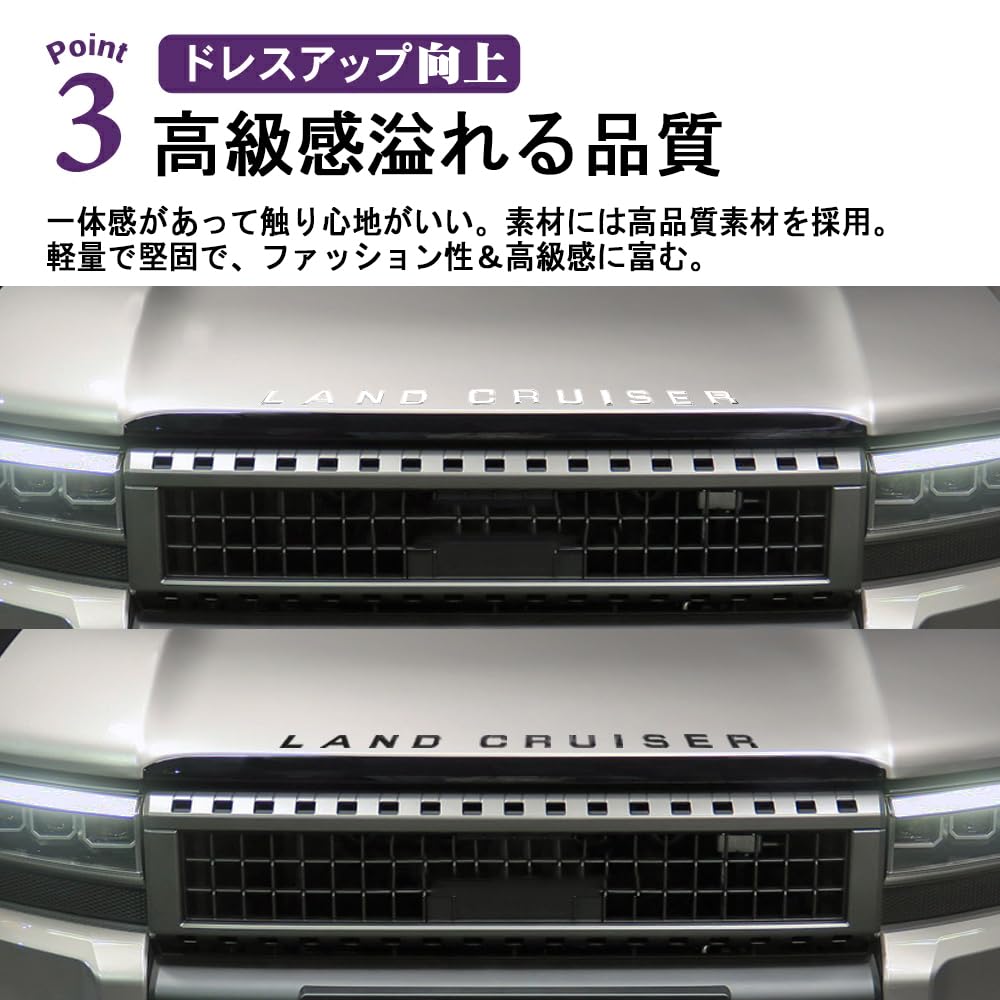 SAWAKAKI Emblemat Naklejka Toyota Land Cruiser Serii 250 Emblemat Przedni Logo 3D Custom Części Zewnętrzne (czarny)