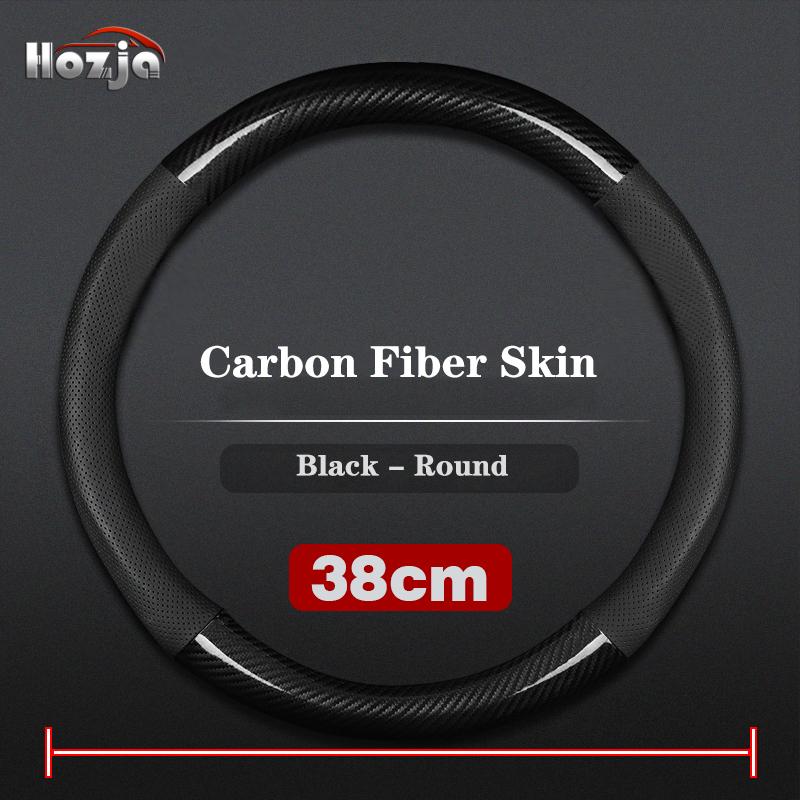 38cm 40cm 42cm 45cm 47CM Carbon fiber Leather Steering Wheel Cover Non slip breathable For Truck Bus Auto Interior Accessories