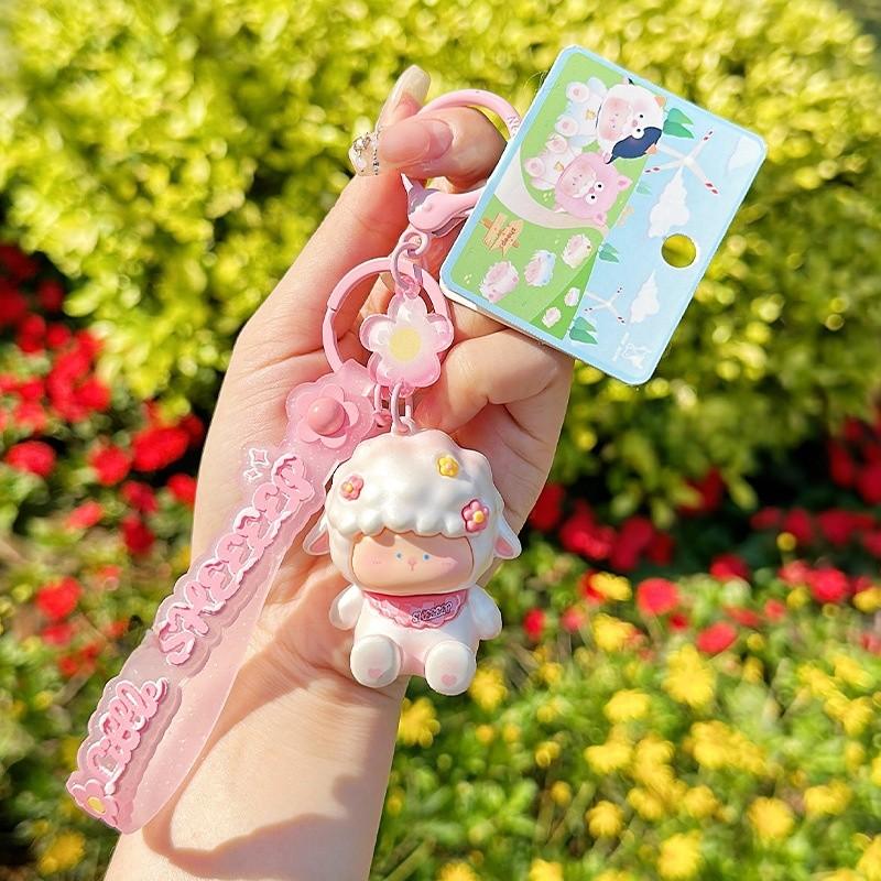 Scarf Sheep Cartoon Keychain Cute Backpack Pendant Decoration Holiday Gift